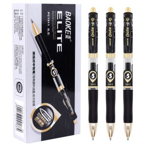 BAOKE 0.5mm/0.7mm Retractable Office Gel Ink Pen Black Ink Blue-black Ink Rubber Grip Pen Smooth Writing