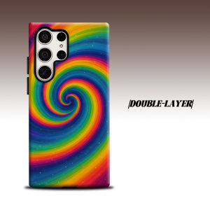 Rainbow Swirl Galaxy For Samsung Galaxy S26 S25 S24 A56 A36 Dual Layer Luxury Fashion Full Lens Protective Case