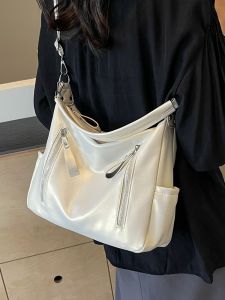 Large Capacity Soft Tote Crossbody Bag with Multiple Pockets And Zipper Hidden Pocket Single Shoulder Trendy 2025 New Style