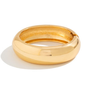 Ingemark 3 Styles Punk Hip Hop Smooth Heavy Metal Spring Bangles for Women Fashion Statement Gold Color Bracelets Men Jewelry