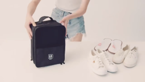 COD KIRIM CEPAT TRAVEL Tas Sepatu Travel 3 Layer Organizer Shoes Bag Nylon Mesh - LK-20