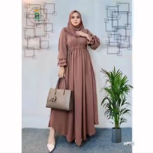 Shanum Dress Wanita Terbaru Dress Maxy Gamis Crinkle Set Hijab Gamis Polos Elegan Kekinian/ Gamis Syari Fashion Muslim/ Setelan Gamis Free Hijab Pashmina Longdress Wanita Remaja & Dewasa Dress Panjang Busui Friendly Bahan Crinkle Airflow Premium