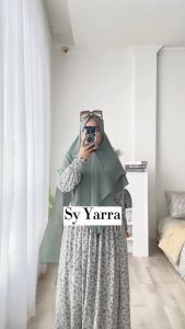 COD-GAMIS SYARI MOTIF BUNGA KECIL-GAMIS YARRA SYARI TERBARU LEBAR DAN BAGIAN BAWAH MAYUNG