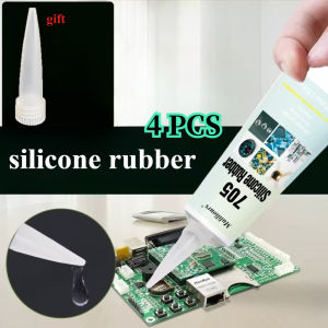4Pcs45ml Silicone Rubber Transparent Electronic Components Adhesive High Temperature Resistant Waterproof Sealing Insulation Gel
