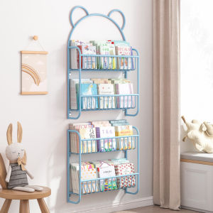 Wall Hanging Bookshelf Iron Large Capacity