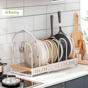 Lifinity Kệ Để Nồi Thép Carbon Điều Chỉnh Được Chiều Dài Kệ Nhà Bếp Đa Năng Tiện Dụng