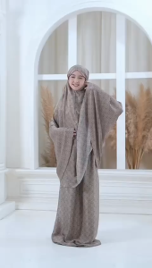 Mukena Anak Perempuan 2 in 1 Premium Santorini silk Aleena series