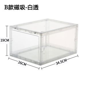 Acrylic Magnetic Suction Shoe Box Storage Box Transparent AJ Shoe Box High-Top Sneakers Dormitory Collection Display Combination Shoe Cabinet