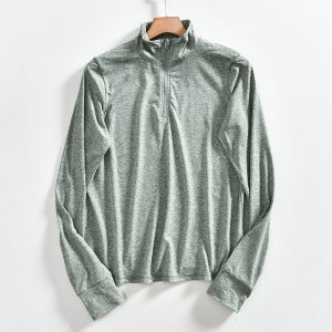 Laomei Order! 68 Dollars! Fall Export Womens Sports Yoga Half Zipper Soft Glutinous Sanding Quick-Drying Long-Sleeved T-shirt