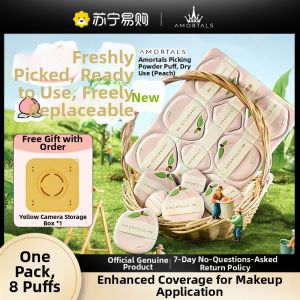 AMORTALS | Portable Makeup Sponge Set of 8 by Elmora Easy to Use Long-Lasting Foundation Liquid Air Cushion Sponge for Beauty And Makeup