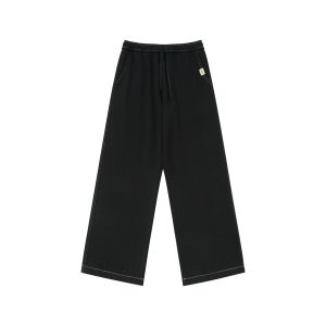 Womens Solid Casual Wide Leg Long Pants Loose Fit Straight Cut Autumn New Style Versatile Slimming High Waist Cotton Workwear
