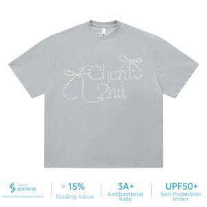 CHANT2nd | Sequined Bow Short Sleeve T-Shirt Sun Protection