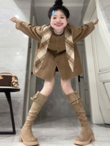 Vintage Hooded Cloak Double-Faced Tweed Coat Mid-Long