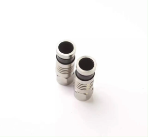 ขั้วต่อสายผมเปียกันน้ำ RG6 หัวต่อ F แบบกดเย็น RG59 วิดีโอ RF ขั้วต่อโคแอกเซียล 2ตัว