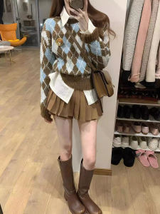 Deep Winter Clothing Matching a Set of Preppy Style Dress Fall and Winter Korean Drama Wear Match Denim Casual Young Two-piece Set Womens Dress