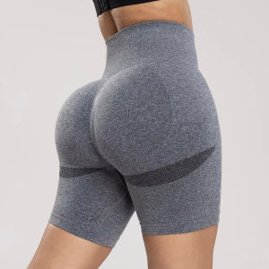 Seamless Sports Women Shorts Muliticolor Yoga Shorts Stretchy High Waist Running Cycling Leggings Hip Liftting Solid Gym Shorts