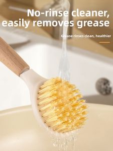 TAFUMAN | Oil-Resistant Hanging Kitchen Pot Brush Wooden Handle