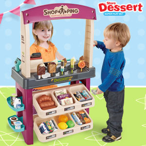 Realistic Ice Cream Sales Counter Toy With Cash Register And Scanner