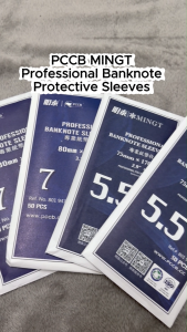 PCCB MINGT Professional Banknote Protective Sleeves No. 5.5 & 7 / 专业纸钞纸币收藏保护袋 5.5 & 7 号