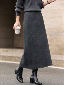Vimly | Office Commuting Sparkle Waist-Slimming A-Line Long Skirt