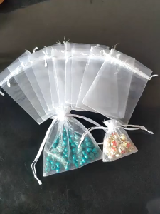 30pcs Sheer organza drawstring gift bags ideal for dust-proof fruit packaging weddings parties candy