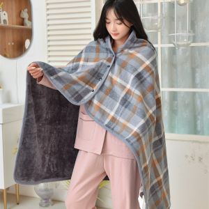 Multifunctional Warm Shoulder Shawl Office Air Conditioner Cover Blanket Lazy Persons Blanket Childrens Blanket Long Rectangle