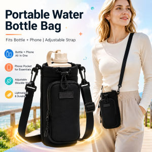 Portable Water Bottle Bag Outdoor Sports Phone Water Bottle Storage Bags Hiking Camping Travel Kettle Bag with Shoulder Straps