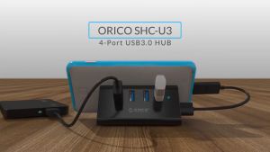 HUB USB 3.0 4 Cổng kiêm giá đỡ điện thoại Orico SHC-U3 - Hàng Chính Hãng