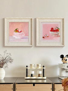 YASISHA | French Creamy Style Retro Pink Fruits Decorative Painting