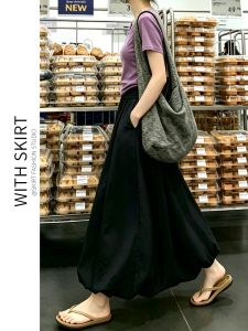 YINQING | Black Flared A-Line Skirt High Waist Summer Elegant