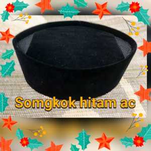 peci ac hitam polos tinggi 9cm