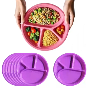 💯Premium 12pcs 10inch Divided Plate Set - 500+ Sold Microwave Safe Durable for Home Kitchen & Catering Services