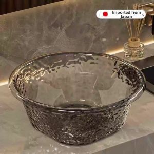 Thick Durable Plastic Wave-patterned Translucent High Appearance Large Face Washing Basin