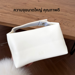 กระเป๋าเครื่องสำอางแบบพกพาขนาดใหญ่สำหรับการเดินทาง กระเป๋าใส่ของใช้ส่วนตัวแบบทนทาน กระเป๋าใส่เครื่องสำอางแบบถือได้ วัสดุ PU ผิวเรียบ