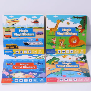 Reusable Scene Cute Stickers DIY Puzzle Magic Sticker Books Cartoon Animal Learning Cognition Toys For Kids Gift