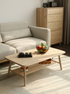 QINGMUTANG | Customized Japanese Minimalist Nordic White Ash Wood Coffee Table