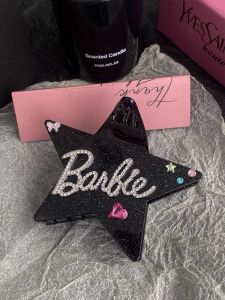 เครื่องประดับผม Barbie Cool Sweet Star Clip สำหรับผู้หญิง ทรงผมสไตล์เกาหลี ใหม่ล่าสุด 2023 ประดับเพชรเทียม เครื่องประดับผมทรงห้าแฉก