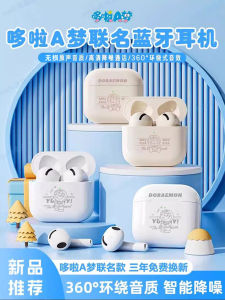 Doraemon Collaborative Bluetooth Earphones Wireless Gaming Noise Reduction Half In-Ear Cute Gift for Girls True Wireless Stereo Sound