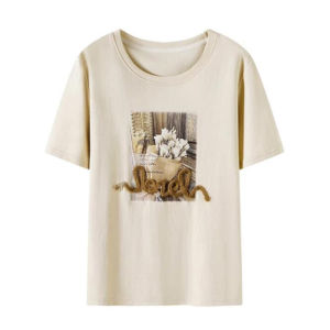Vintage Print Loose T-shirt Summer