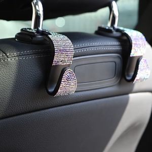 Car Seat Back Diamond Hook Food Holder Car Seat Hanger Headrest Hook