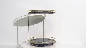 กล่องใส่เครื่องสำอาง ชั้นวางทรงกรงนก เหล็ก2ชั้น ชั้นวางของ วางเครื่องสำอาง วางเบเกอรี่