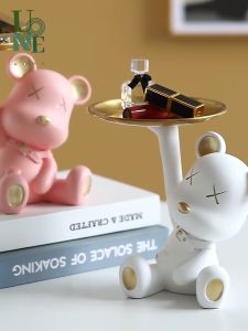 พร้อมส่ง ♥ UoneHome H126 ของแต่งบ้าน น่ารัก ตุ๊กตาเรซิน น้องหมีรุนแรงมินิ ถือถาด ตกแต่งห้องนั่งเล่น โต๊ะทำงาน/ของขวัญ/ของสะสมน่ารัก