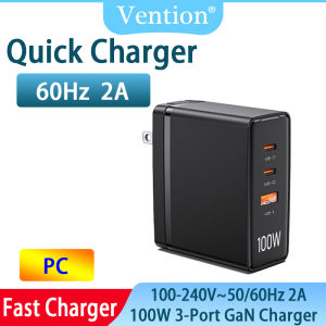 Vention pengisi daya Cepat USB tipe Cpengisi daya USB Tipe C 100W GaN Fast Charger Quick Type C PD USB For Samsung iPhone 14 13 12 QC 4.0 3.0 USB