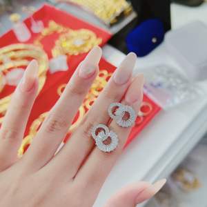 Bông tai 8 bagguet phong cách hàn quốc zircon Kami trang sức sỉ B842
