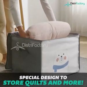 Large Capacity Non Woven Quilt Storage Bag Storage Box For Clothes Quilt Duvet Laundry Pillows Convenient Travel