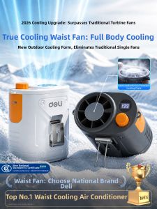 deli | Outdoor Semiconductive Cooling Portable Waist or Neck Wearable Fan 2026 New Version