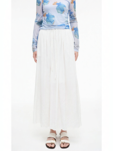Pleated and Drawstring Half Skirt