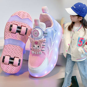 Four-Wheel LED Light up Roller Skates Childrens Inline Skates Skate Shoes Kids Roller Blades Glowing Shoes for Boys And Girls