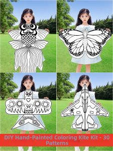XIAOYAOJIN | DIY Blank Kite for Coloring Drawing Childrens Craft Kit