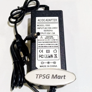 Nguồn Adapter DC 15V - 5A dây liền / Đầu cắm 5.5mm X 2.1mm